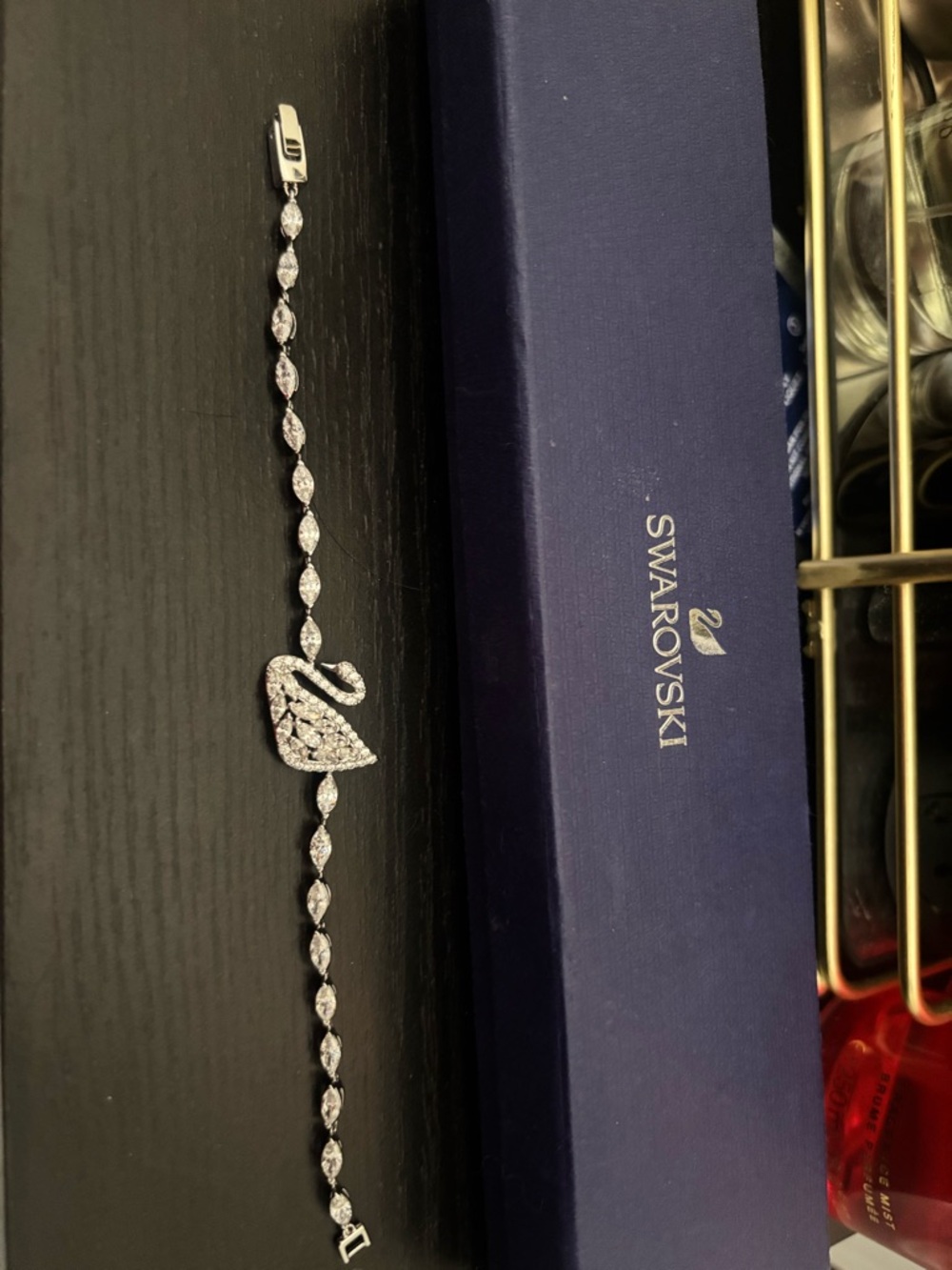 Swarovski Silver Swan Crystal Tennis Bracelet